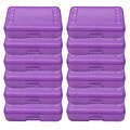 Romanoff Plastic Latch Pencil Case, Purple Sparkle, Pack of 12 (ROM60286-12)