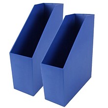 Romanoff Plastic Magazine File, 9.5 x 3.5 x 11.5, Blue, Pack of 2 (ROM77704-2)