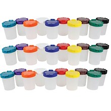 Sargent Art No-Spill Cups, Assorted Lid Colors, 10/Pack, 3 Packs (SAR221610-3)