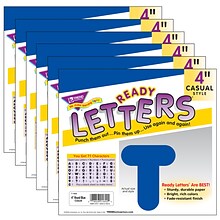 TREND 4 Casual Uppercase Ready Letters, Blue, 71 Characters/Pack, 6 Packs (T-1602-6)