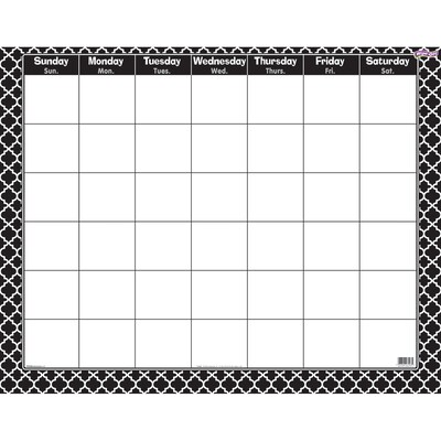 TREND Moroccan Black Wipe-Off Calendar, Monthly, Pack of 6 (T-27023-6)