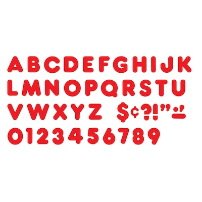 TREND 4 Casual Uppercase Ready Letters, Red, 71/Pack, 6 Packs (T-457-6)
