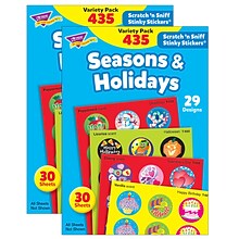 TREND Seasons & Holidays Stinky Stickers Variety Pack, 435 Per Pack, 2 Packs (T-580-2)