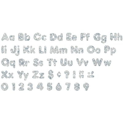 TREND 4" Sparkle Casual Combo Ready Letters, Silver, 182/Pack, 3 Packs (T-79943-3)