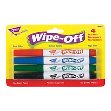 TREND Wipe-Off® Markers, Medium Point, Standard Colors, 4 Per Pack, 3 Packs (T-98003-3)