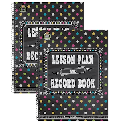 Teacher Created Resources Chalkboard Brights Lesson Plan and Record Book, Pack of 2 (TCR3716-2)