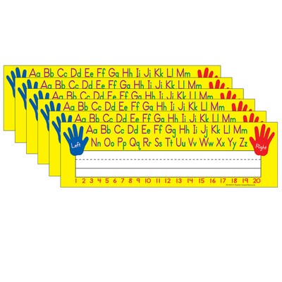 Teacher Created Resources Left/Right Alphabet Name Plates, 3.5 x 11.5, 36 Per Pack, 6 Packs (TCR40