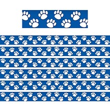 Teacher Created Resources Blue with White Paw Prints Border Trim, 35 Feet Per Pack, 6 Packs (TCR4620