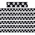 Teacher Created Resources Black with White Paw Prints Border Trim, 35 Feet Per Pack, 6 Packs (TCR464