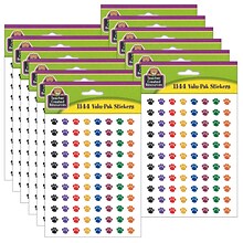 Teacher Created Resources® Colorful Paw Prints Mini Stickers Valu-Pak, Assorted, 1144 Per Pack, 6 Pa