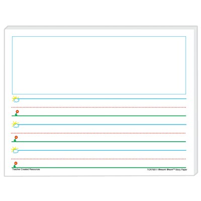 Teacher Created Resources 11 x 8.5 Smart Start K-1,  Story Paper, White, 100 Sheets Per Pack, 2 Pa