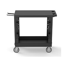 Luxor 2-Shelf Polyethylene Mobile Utility Cart with Swivel Wheels, Black (EC21-NDUST-B)