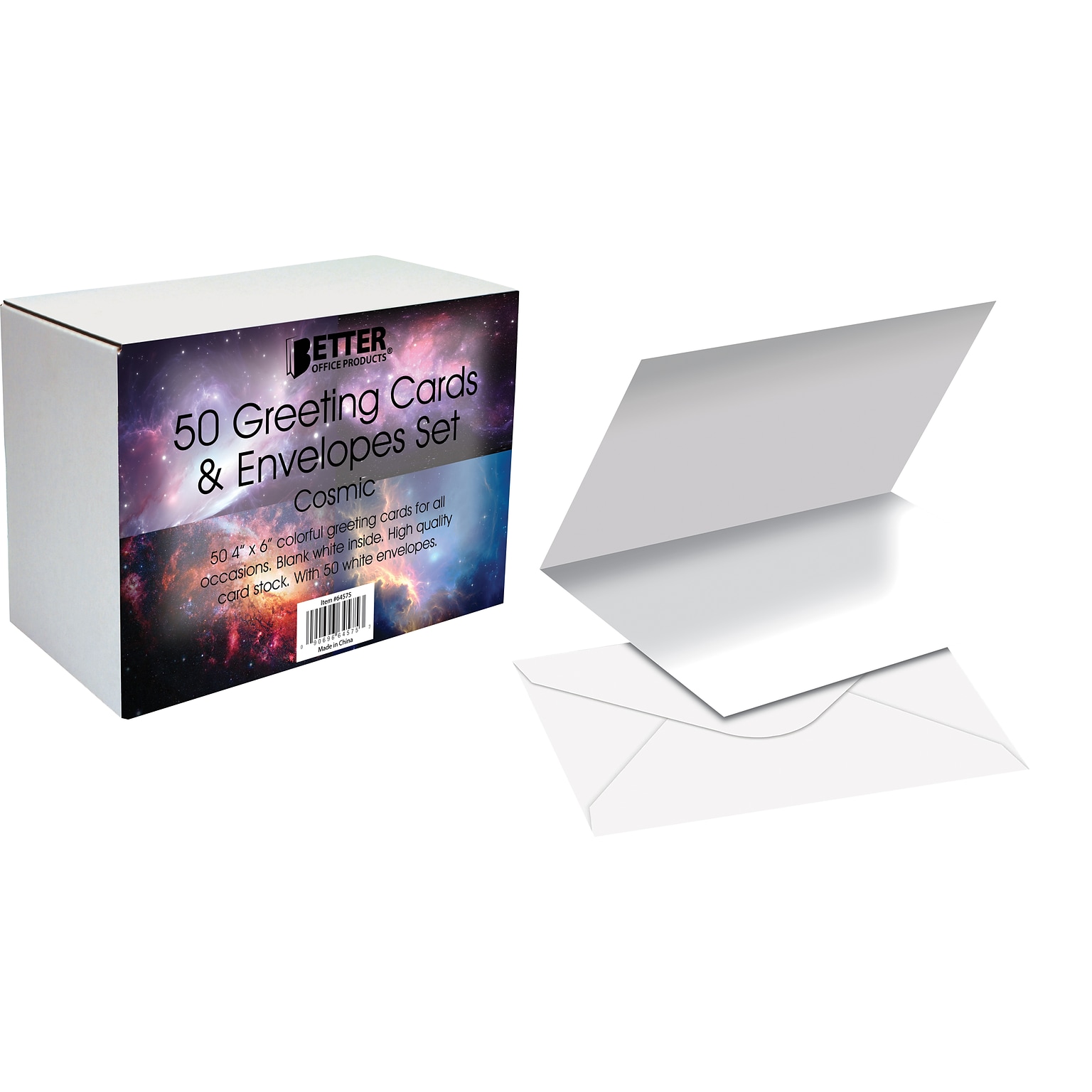 Better Office Cards with Envelopes, 4 x 6, Cosmic, 50/Pack (64575-50PK)