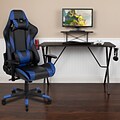 Flash Furniture 52 Gaming Desk with Blue Reclining Gaming Chair Set, Black (BLNX20RSG1031BL)