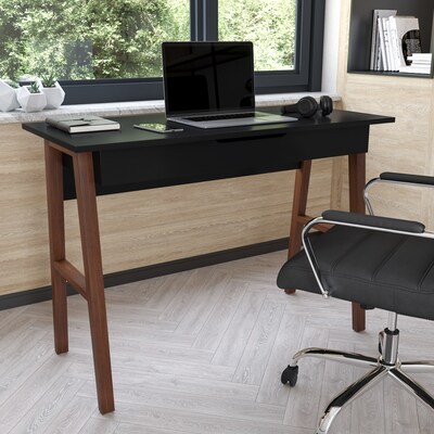 Flash Furniture 42 Home Office Writing Computer Desk with Drawer, Black (GCMBLK60BKWAL)