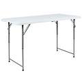 Flash Furniture Kathryn Folding Table, 47.5 x 23.75, Granite White (RB2448ADJ2)