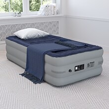 Flash Furniture Kellos 18 inch Air Mattress with ETL Certified Internal Electric Pump and Carrying C