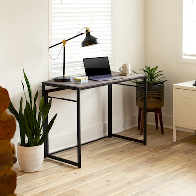 Flash Furniture 40W Rustic Home Office Folding Computer Desk, Wood Grain (JBYJ354F)