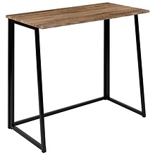 Flash Furniture 36W Small Rustic Natural Home Office Folding Computer Desk, Wood Grain (JBYJ354D)