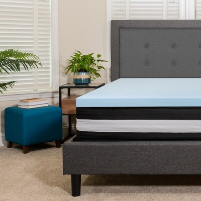 Flash Furniture Capri Comfortable Sleep 10 Inch Mattress & 3 inch Gel Memory Foam Topper Bundle, Queen (CLE230P103M35Q)