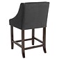 Flash Furniture Carmel Series Transitional Fabric Full Back Counter Stool, Charcoal, 2-Pieces (2CH18202024BKF)