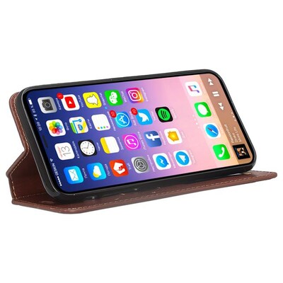 SumacLife Brown Wallet Leather Case For iPhone X (APLLEA802)