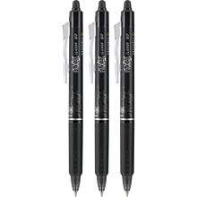 Pilot FriXion Ball Clicker Erasable Gel Pens, Fine Point, Black Ink, 3/Pack (31464)