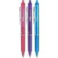 Pilot FriXion Ball Clicker Erasable Gel Pen, Fine Point, Assorted Ink, 3/Pack (31469)