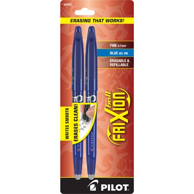 Pilot FriXion Ball Erasable Gel Pens, Fine Point, Blue Ink, Dozen (31551)