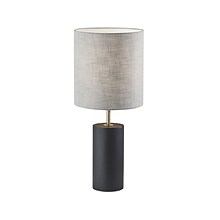 Adesso Dean Interchangeable Table Lamp, Black Poplar Wood/Antique Brass (1507-01)