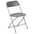 Flash Furniture HERCULES Series 800lbs Capacity Premium Plastic Folding Chair, Grey (LEL3GREY)