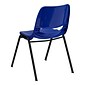 Flash Furniture HERCULES Series Plastic Shell Stack Chair, Blue/Black (RUTEO1BL)
