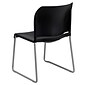 Flash Furniture HERCULES Series Plastic Contoured Stack Chair with Sled Base, Black/Gray (RUT238ABK)