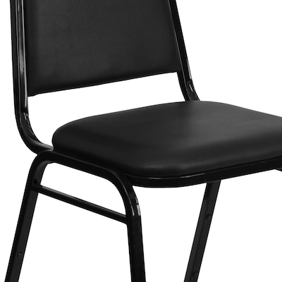 Flash Furniture HERCULES Series Vinyl Banquet Stacking Chair, Black, 4 Pack (4FDBHF2BKVYL)
