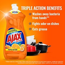 Ajax Triple Action Liquid Dish Soap, Orange, 52 oz., 6/Carton (149860)