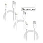 Overtime Apple MFi Certified Lighting USB 4ft Cable for iPhone/iPad/iPod Touch, White, Pack of 3 (CE14541A)