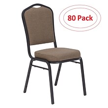 NPS 9300 Series Deluxe Fabric Upholstered Stack Chair, Natural Taupe/Black Sandtex, 80 Pack (9378-BT
