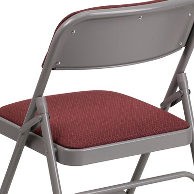 Flash Furniture HERCULES Series Fabric Folding Chair, Burgundy, 2/Pack (2AWMC309AFBG)