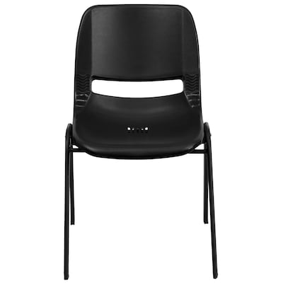 Flash Furniture HERCULES Series Plastic Shell Stack Chair, Black, 5 Pack (5RUTEO1BK)