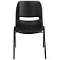 Flash Furniture HERCULES Series Plastic Shell Stack Chair, Black, 5 Pack (5RUTEO1BK)