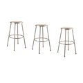 NPS 6200 Series Armless Wood 30 Inch Stool, Gray, 3 Pack (6230/3)