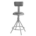 NPS 6500 Series Armless Vinyl Padded Round Premium Adjustable Swivel Stool With Backrest, Gray (6524