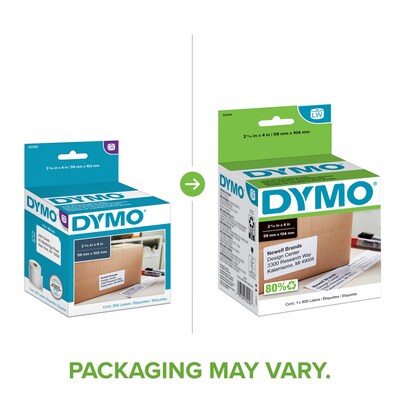 DYMO LabelWriter 30256 Large Shipping Labels, 4" x 2-5/16", Black on White, 300 Labels/Roll (30256)