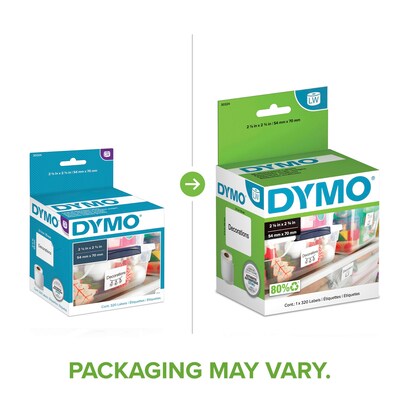 DYMO LabelWriter 30324 Large Multi-Purpose Labels, 2-3/4 x 2-1/8, Black on White, 320 Labels/Roll