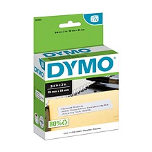 DYMO LabelWriter 30330 Return Address Labels, 2 x 3/4, Black on White, 500 Labels/Roll (30330)