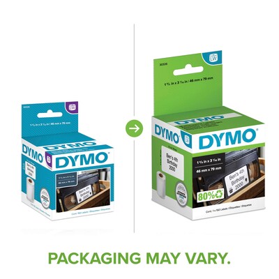 DYMO LabelWriter 30326 Multi-Purpose Labels, 3-1/10" x 1-4/5", Black on White, 150 Labels/Roll (30326)