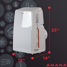 Amana 8000 BTU (5500 BTU DOE) Portable Air Conditioner with Remote, White (AMAP084AW)