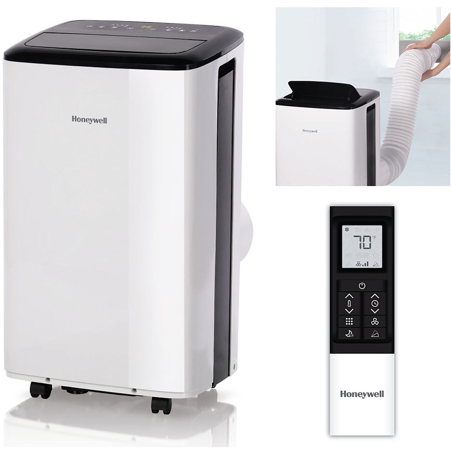 Honeywell 8000 BTU (5500 BTU DOE) Portable Air Conditioner with Remote, WiFi Enabled, White (HF8CESVWK5)