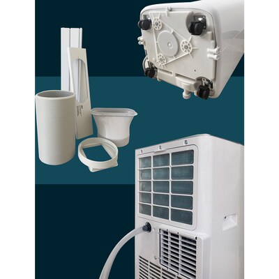 JHS 115-Volt 8000 BTU (5100 BTU DOE) Portable Air Conditioner with Remote, White (A019J-05KR)