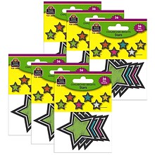 Teacher Created Resources Chalkboard Brights Stars Mini Accents, 36 Per Pack, 6 Packs (TCR3554-6)